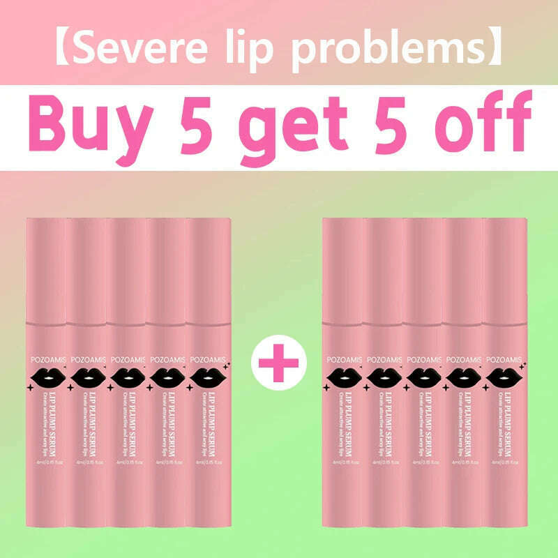 KIMLUD, Instant Volumising Lip Plumper Oil Collagen LipGloss Moisturizer Repair Lip Extreme VolumeEssence Lips Enhancer Cosmetics, Buy 5 Get 5 Free, KIMLUD APPAREL - Womens Clothes