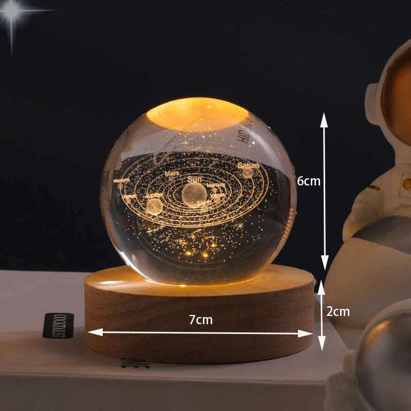 KIMLUD, Interstellar Universe Moon Crystal Ball Night Light Desktop Bedroom Home Decoration Romantic Valentine Day Kid Gift Night Lamp, KIMLUD Womens Clothes