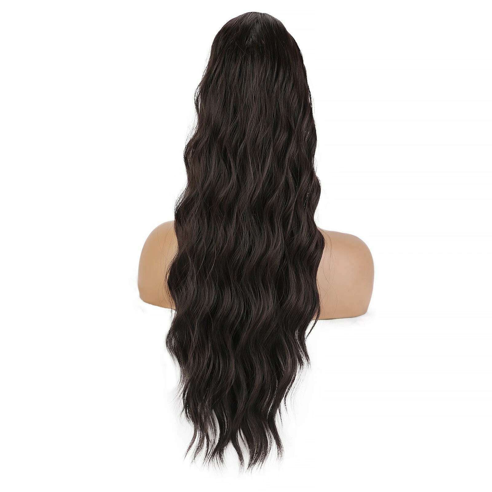 KIMLUD, I's a wig Synthetic Long natural wave hair extensions for women Wrap Around Clip In Ponytail Hair Extension Heat Reistan, PT142-6, KIMLUD APPAREL - Womens Clothes