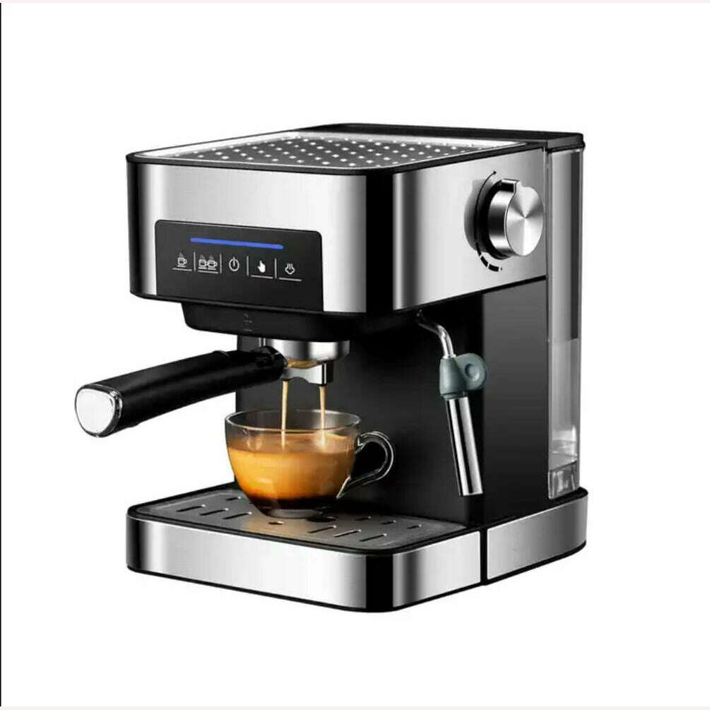 KIMLUD, Italian Espresso Coffee Maker  Home Appliances Semi-automatic Stainless Steel Coffee Machine  CRM6863 With Cappuccino Latte, silver / CHINA / EU, KIMLUD APPAREL - Womens Clothes