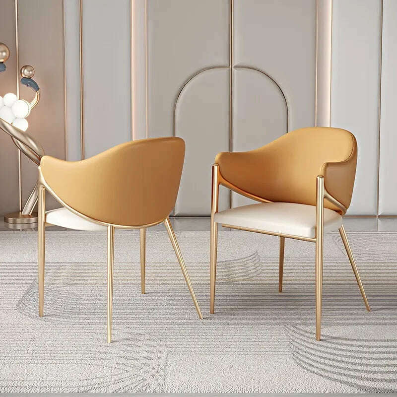 KIMLUD, Italian Light Luxury Dining Chair Modern Simple Household Backrest Chair Scandinavian Designer Coffee Shop Hotel Leisure Chair, KIMLUD Womens Clothes