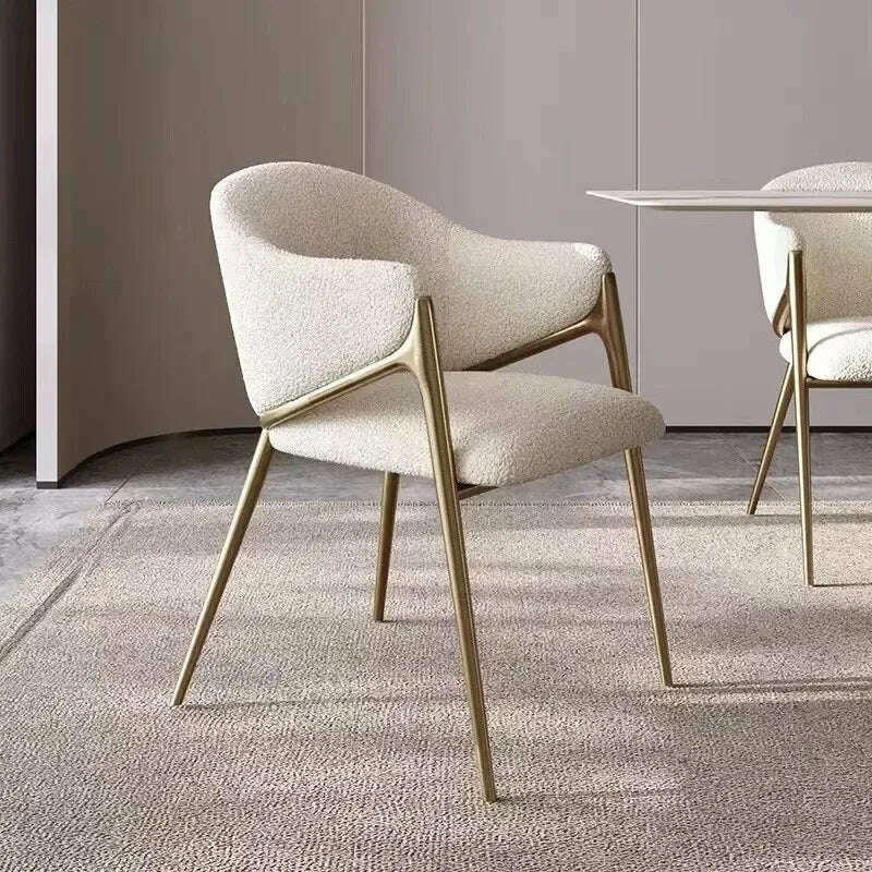 KIMLUD, Italian Light Luxury Dining Chair Modern Simple Household Backrest Chair Scandinavian Designer Coffee Shop Hotel Leisure Chair, KIMLUD Womens Clothes