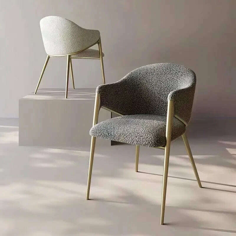 KIMLUD, Italian Light Luxury Dining Chair Modern Simple Household Backrest Chair Scandinavian Designer Coffee Shop Hotel Leisure Chair, KIMLUD Womens Clothes