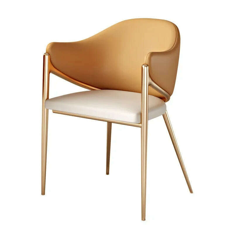 KIMLUD, Italian Light Luxury Dining Chair Modern Simple Household Backrest Chair Scandinavian Designer Coffee Shop Hotel Leisure Chair, A, KIMLUD APPAREL - Womens Clothes