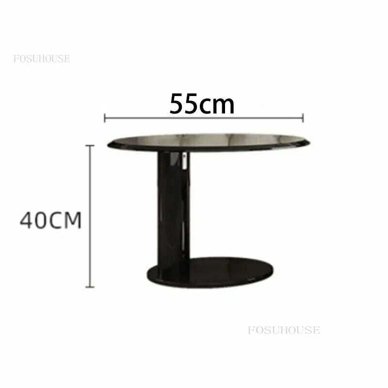 KIMLUD, Italian Small Apartment Sofa Side Table Designer Round Coffee Tables Modern Minimalist Living Room Solid Wood Corner Table GM, 55cm table, KIMLUD Womens Clothes