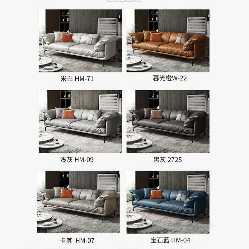 KIMLUD, Italian-Style Light Luxury down Napa Leather Sofa Modern Minimalist Living Room Combination Leather Sofa, KIMLUD Womens Clothes