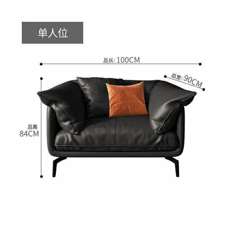 KIMLUD, Italian-Style Light Luxury down Napa Leather Sofa Modern Minimalist Living Room Combination Leather Sofa, KIMLUD Womens Clothes
