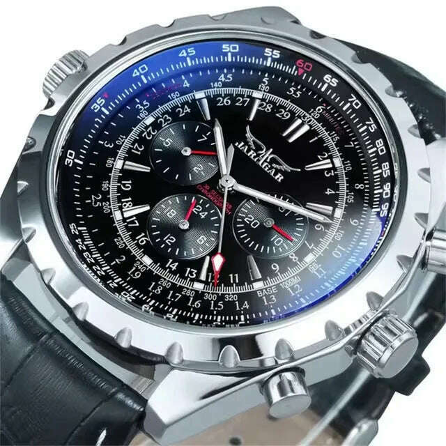 KIMLUD, JARAGAR 212 Men Automatic Mechanical Watch Fashion Business Leisure Multifunctional Stainless Steel Wristwatch for Male Gift, D, KIMLUD APPAREL - Womens Clothes