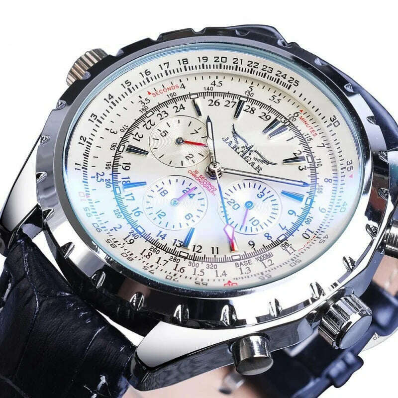 KIMLUD, JARAGAR 212 Men's Fashion Automatic Mechanical Watches Leisure Hollowing Dial Chronograph Luminous Multifunctional Wristwatch, KIMLUD Womens Clothes