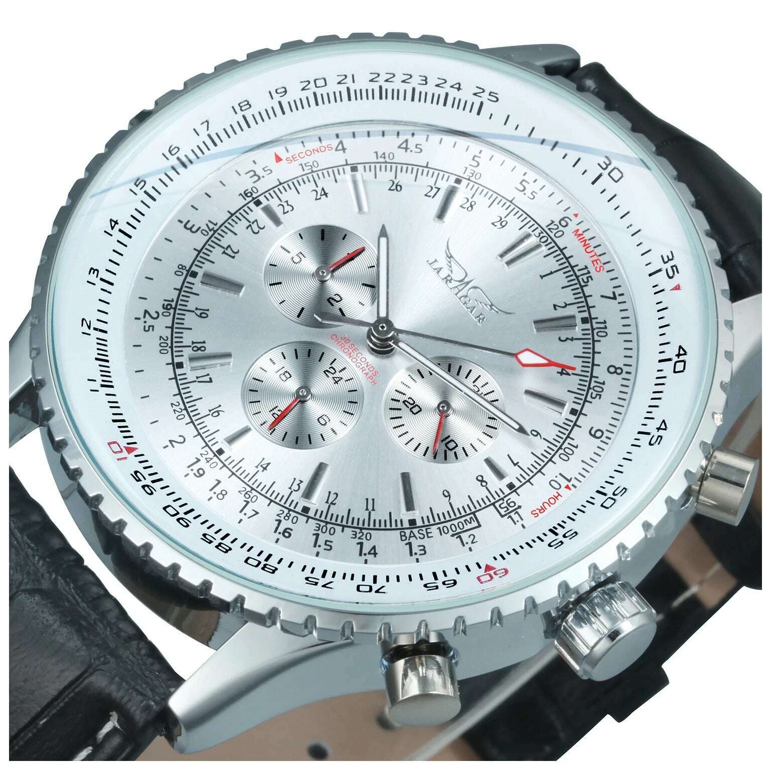 KIMLUD, JARAGAR Pilot Watch Military Mens Watches Top Brand Luxury Leather Strap Cool Male Clock Chronograph montre homme relógios Gift, KIMLUD Womens Clothes