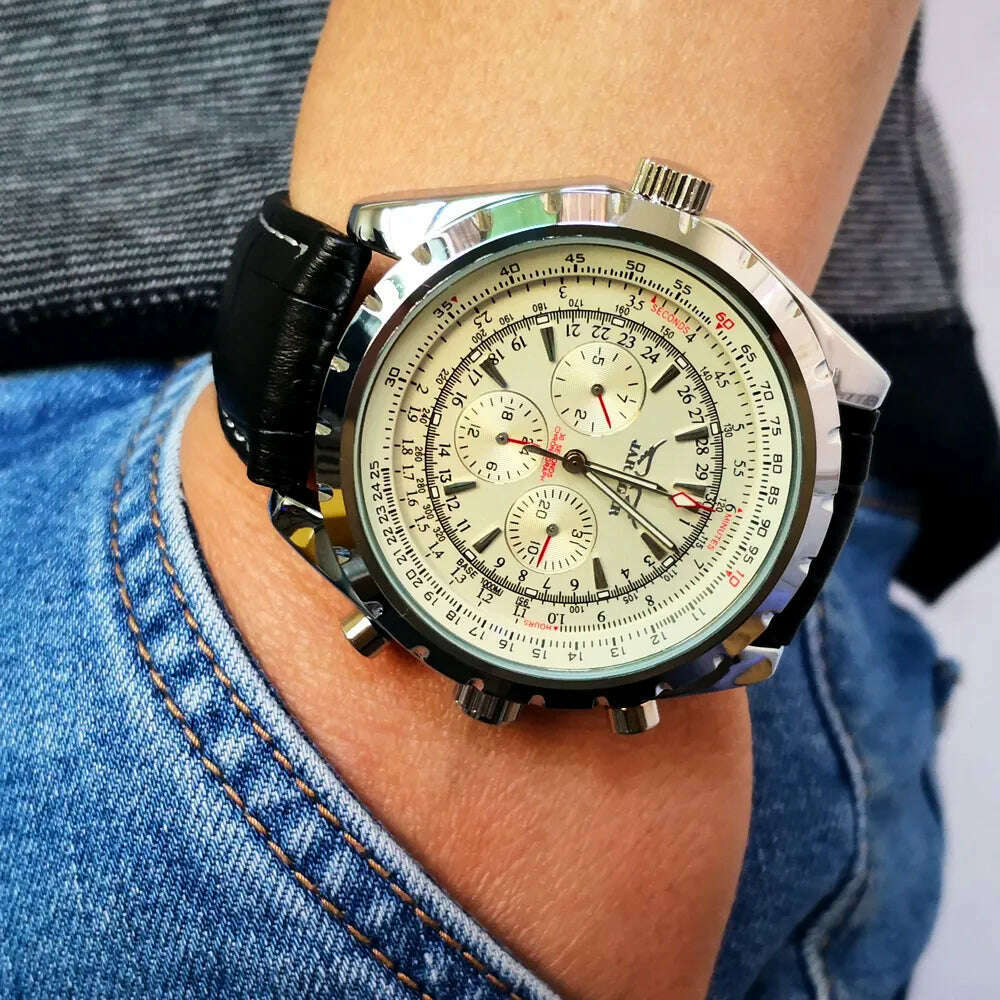 Jaragar Top Luxury Brand Men Watch Mens Fashion Mechanical Watches Man Casual Business Waterproof Wristwatch Relogio Masculino - KIMLUD