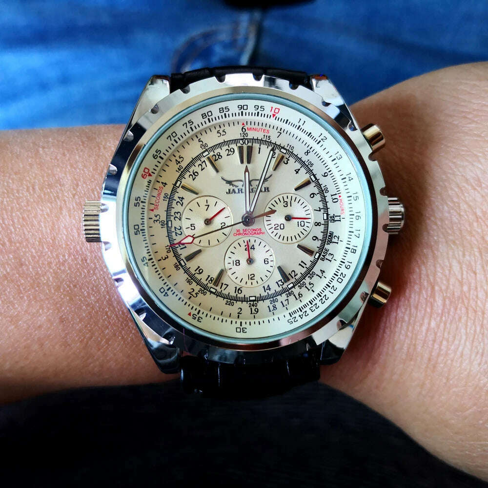 Jaragar Top Luxury Brand Men Watch Mens Fashion Mechanical Watches Man Casual Business Waterproof Wristwatch Relogio Masculino - KIMLUD