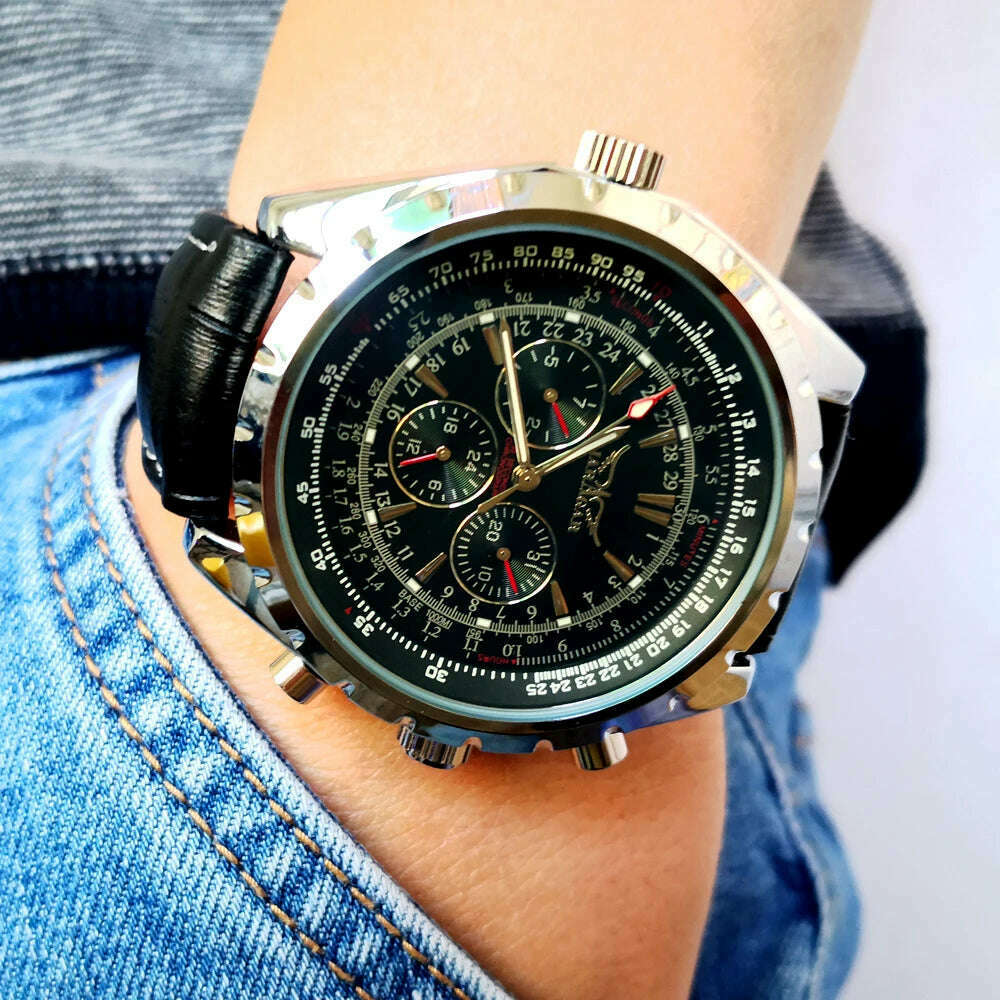 Jaragar Top Luxury Brand Men Watch Mens Fashion Mechanical Watches Man Casual Business Waterproof Wristwatch Relogio Masculino - KIMLUD