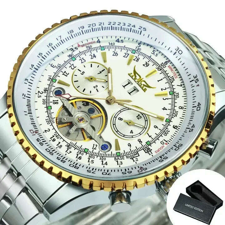 KIMLUD, JARAGAR Watch Men Tourbillon Watches Luxury Full Steel Multifunctional Automatic Mechanical Wristwatches Men Reloj Hombre, KIMLUD Womens Clothes
