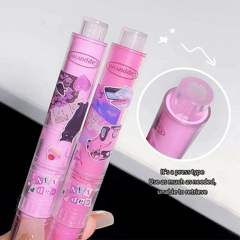Jelly Mirror Lipstick Makeup Love Shape Waterproof Non-stick Cup Solid Lip Gloss Clear Long Lasting Moisturizing Lipstick Pen - KIMLUD