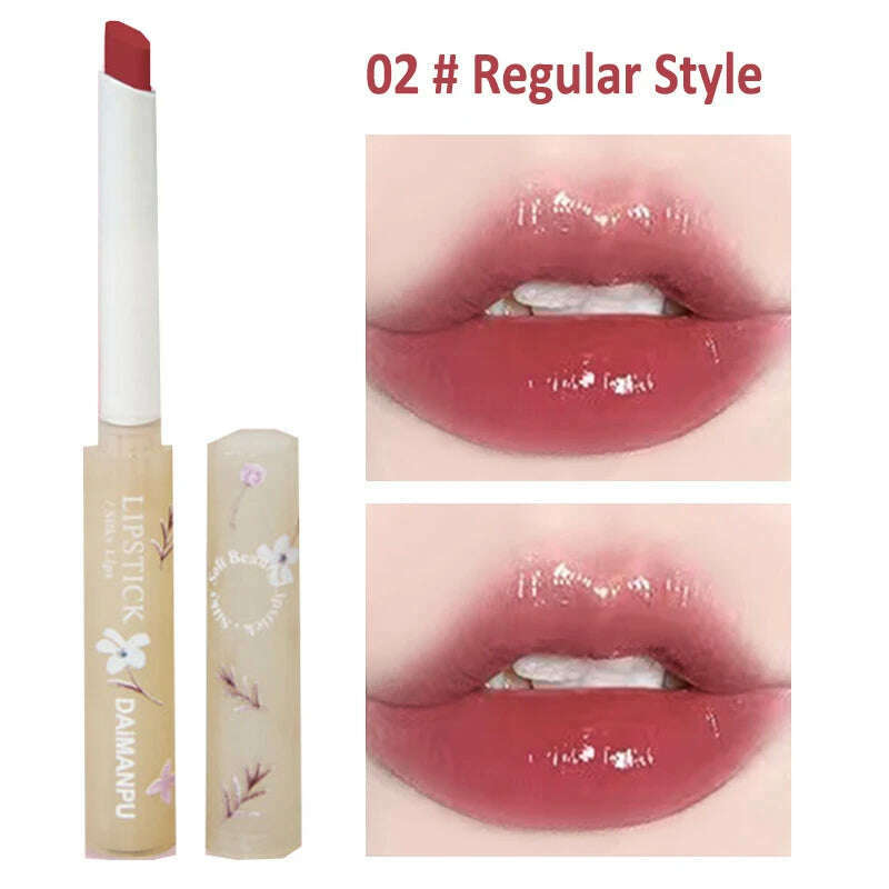 KIMLUD, Jelly Mirror Lipstick Makeup Love Shape Waterproof Non-stick Cup Solid Lip Gloss Clear Long Lasting Moisturizing Lipstick Pen, KIMLUD Womens Clothes