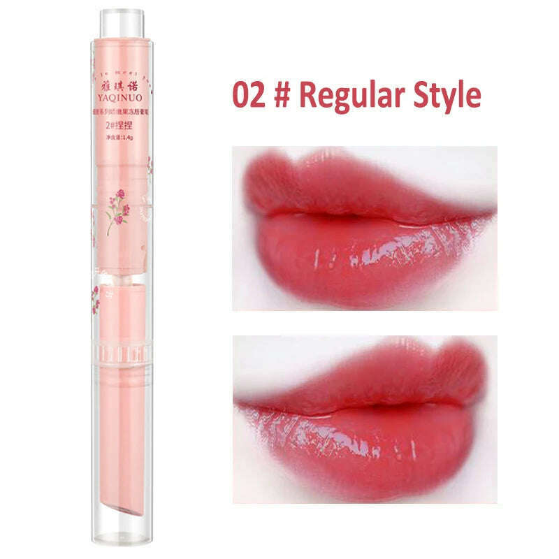 KIMLUD, Jelly Mirror Lipstick Makeup Love Shape Waterproof Non-stick Cup Solid Lip Gloss Clear Long Lasting Moisturizing Lipstick Pen, D02 Regular Style, KIMLUD Womens Clothes