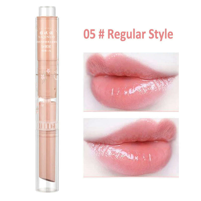 KIMLUD, Jelly Mirror Lipstick Makeup Love Shape Waterproof Non-stick Cup Solid Lip Gloss Clear Long Lasting Moisturizing Lipstick Pen, D05 Regular Style, KIMLUD Womens Clothes