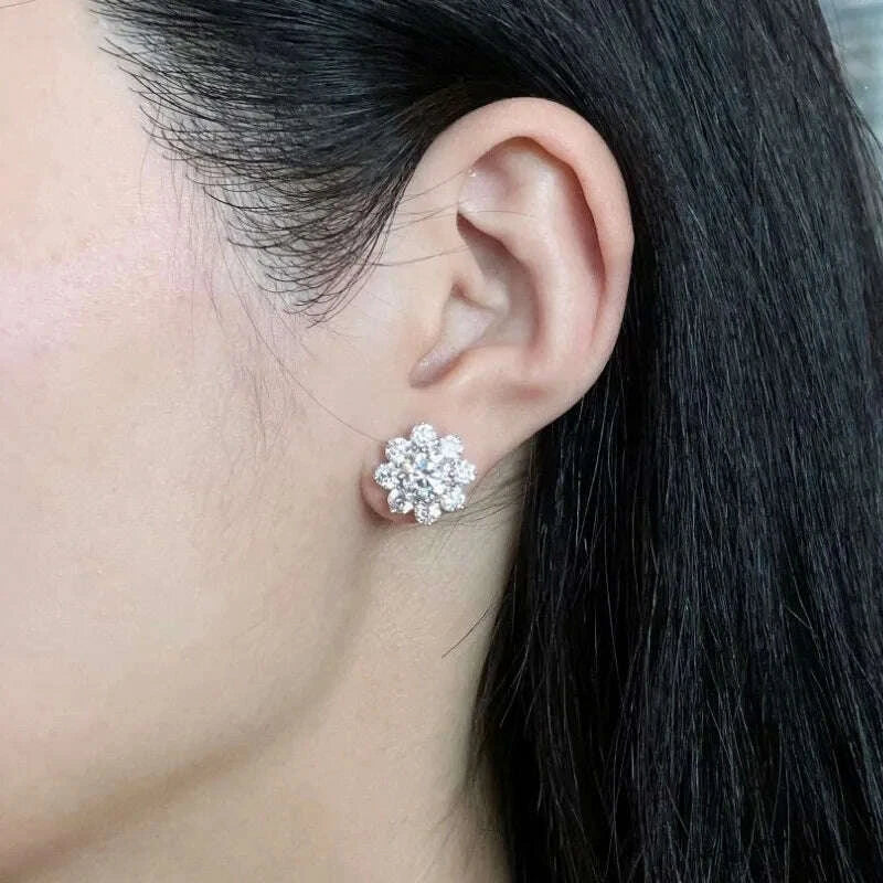 Jewelry Set - Flower Zircon - Sterling Silver - Silver | KIMLUD