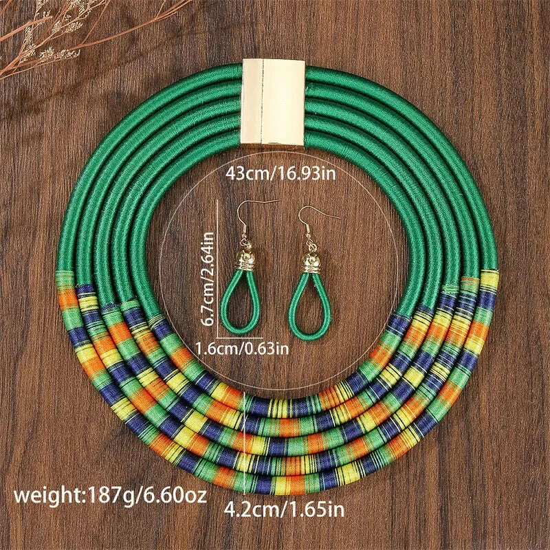 Jewelry Set Multi-Layer Woven Zinc Alloy Gold | KIMLUD