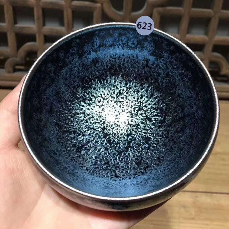 KIMLUD, Jianzhan Chinese Traditional Skill Tenmoku Tea Bowl Sky Eye Drinkware Matcha Chawan Bowl Oil Spot Japanese Tea Utensils Handmade, Default Title, KIMLUD Womens Clothes