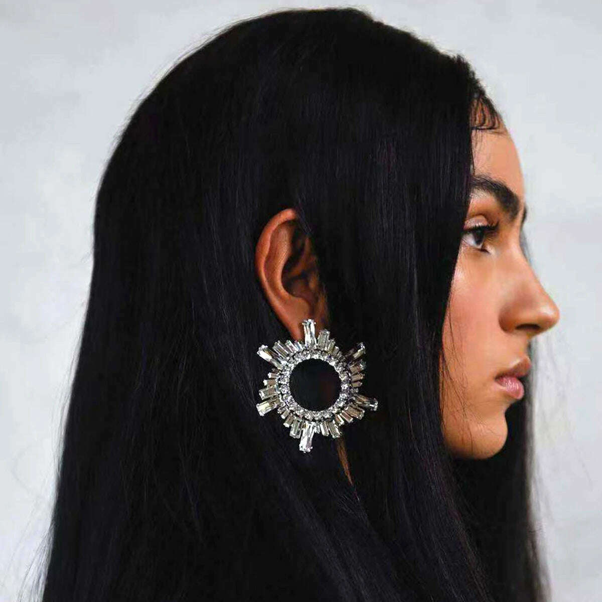 KIMLUD, JIJIAWENHUA New Trend women's Shiny Rhinestone Drop Earrings Modern Girl's Fashion Jewelry Accessories Hot Sale, KIMLUD Women's Clothes