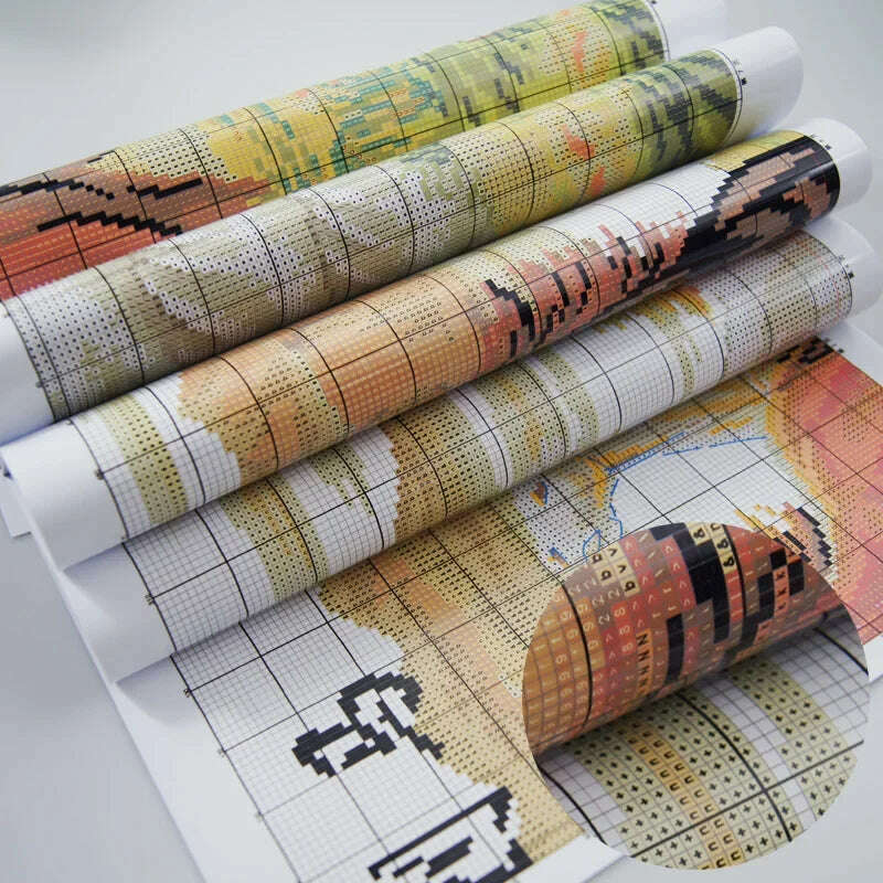 KIMLUD, Joy Sunday Cross Stitch Kits Stamped Counted Fabric Aida 16/14/11CT DIY Hand Embroidery Set Abstract Art Home Decoracion Gift, KIMLUD Womens Clothes