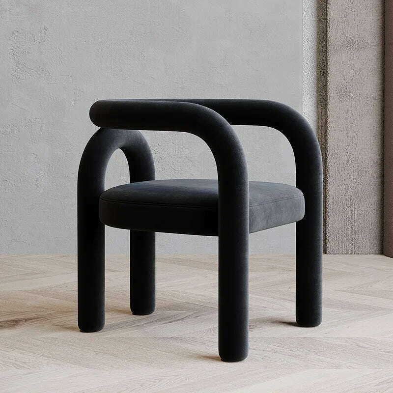 JOYLIVE Armchair Back Vanity Chair Nordic Designer Single Dining Chair Casual Bedroom Household Stool Lazy Couch Dropshipping - KIMLUD