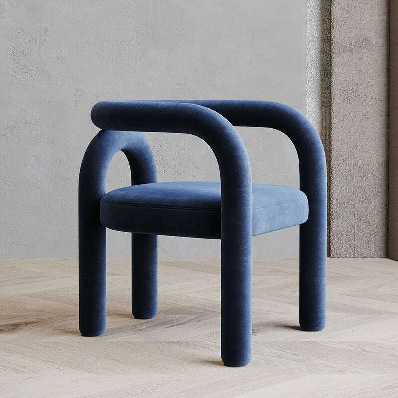 JOYLIVE Armchair Back Vanity Chair Nordic Designer Single Dining Chair Casual Bedroom Household Stool Lazy Couch Dropshipping - KIMLUD