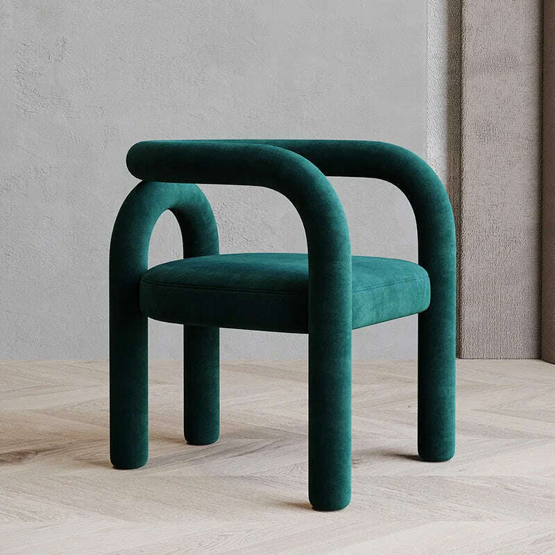 JOYLIVE Armchair Back Vanity Chair Nordic Designer Single Dining Chair Casual Bedroom Household Stool Lazy Couch Dropshipping - KIMLUD