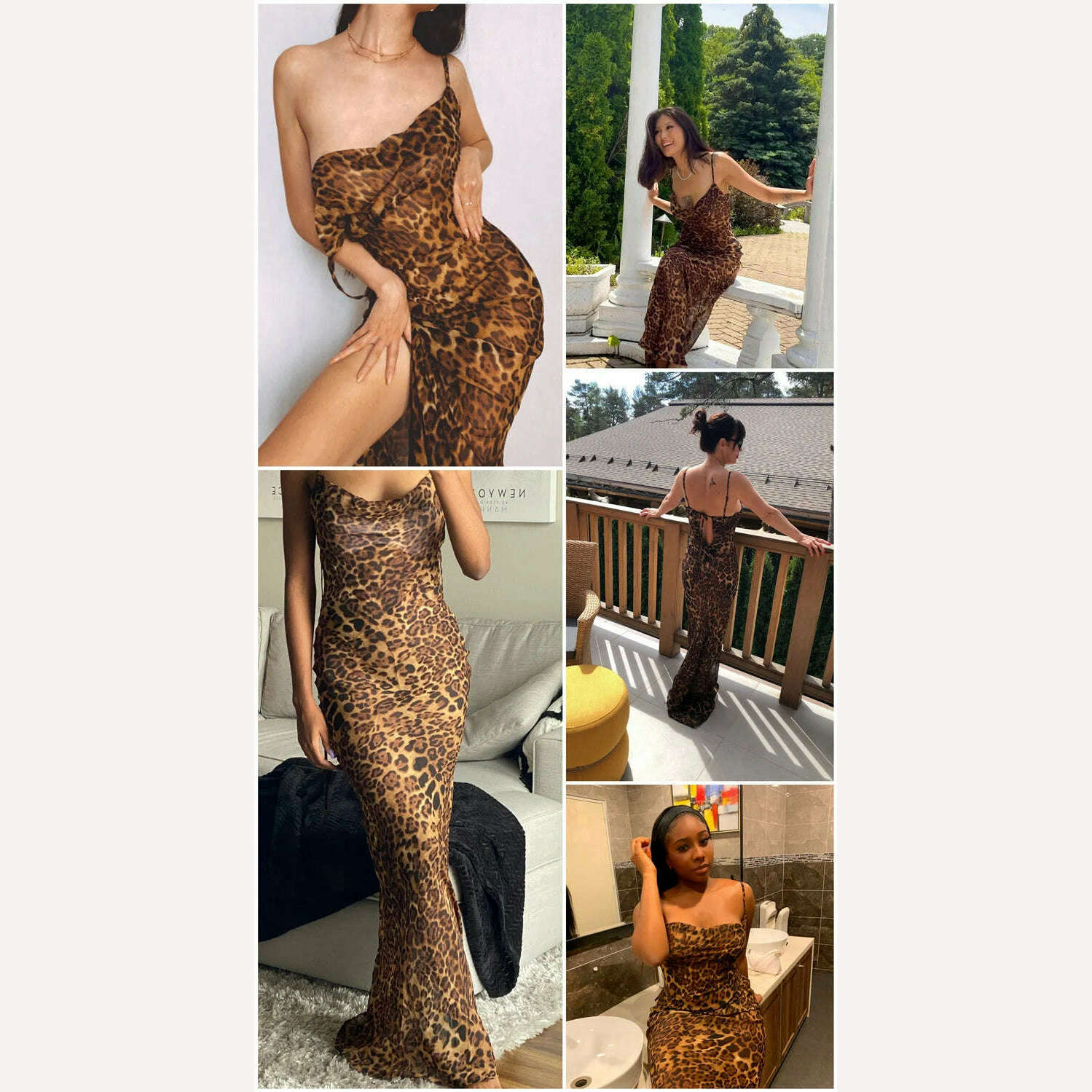 KIMLUD, Julissa Mo Leopard Print V-Neck Sexy Bodycon Long Dress Women Lace Up Backless Summer Dresses Female Straps Party Beach Vestidos, KIMLUD Women's Clothes