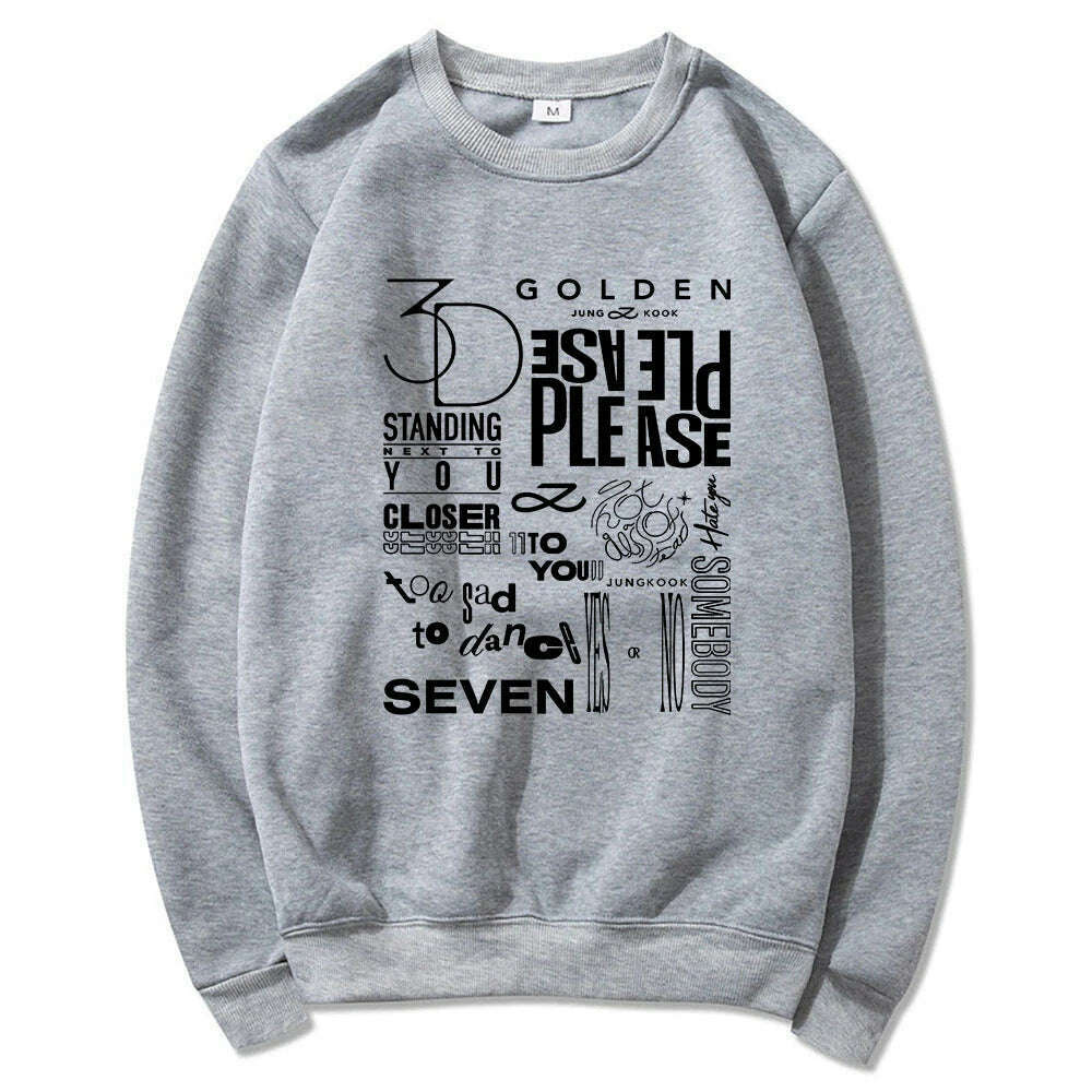 JungKook Golden Hoodie Women Harajuku Standing Next To You Hoodies Unisex Autumn Winter Vintage Seven Pullover Sweatshirts Korea - KIMLUD