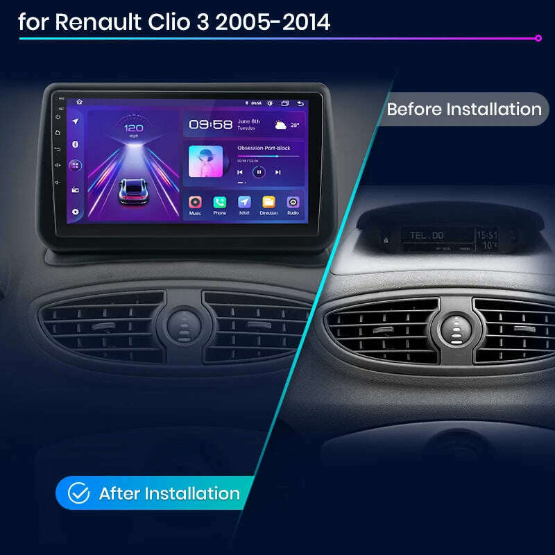 KIMLUD, Junsun V1 AI Voice Wireless CarPlay Android Auto Radio for Renault Clio 3 2005-2014 4G Car Multimedia GPS 2din autoradio, KIMLUD Womens Clothes