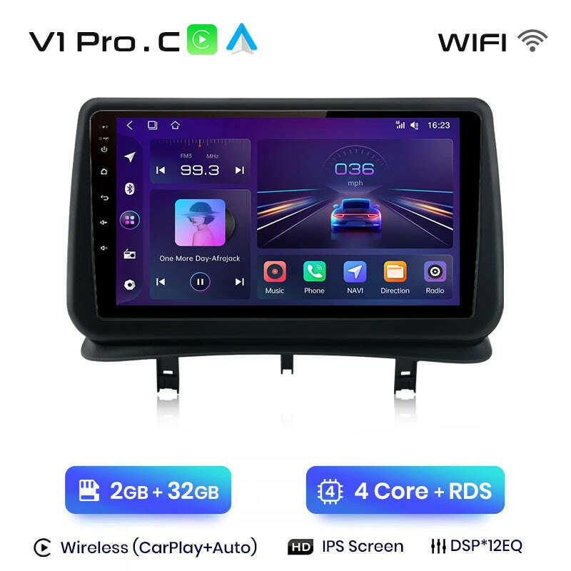 KIMLUD, Junsun V1 AI Voice Wireless CarPlay Android Auto Radio for Renault Clio 3 2005-2014 4G Car Multimedia GPS 2din autoradio, V1 Pro C (2G 32G) / Poland, KIMLUD APPAREL - Womens Clothes