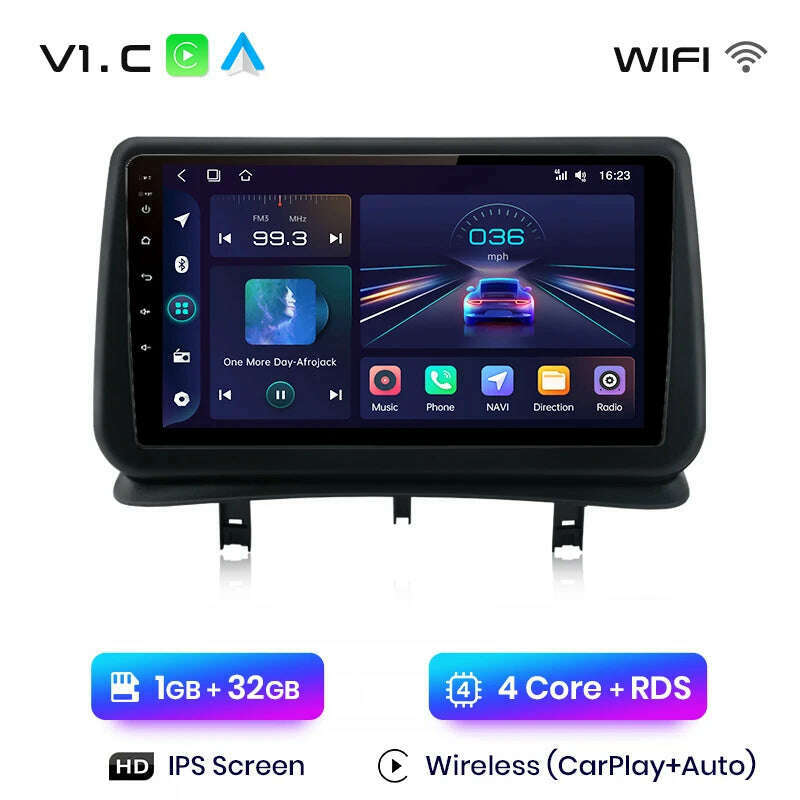 KIMLUD, Junsun V1 AI Voice Wireless CarPlay Android Auto Radio for Renault Clio 3 2005-2014 4G Car Multimedia GPS 2din autoradio, V1 C (1G 32G) / Poland, KIMLUD APPAREL - Womens Clothes