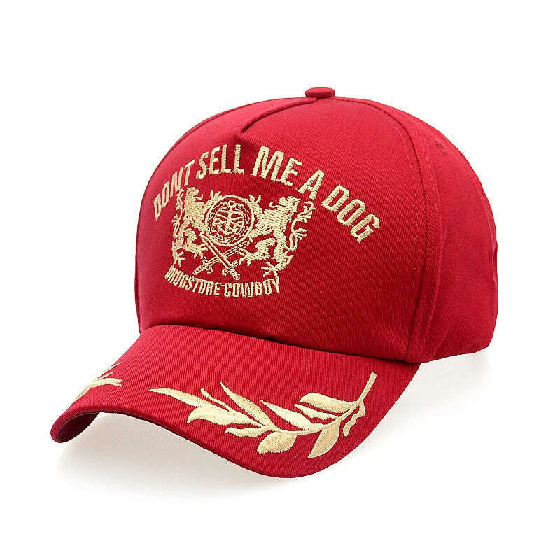 K43 New Trendy Men&#39;s Baseball Cap Golden Wheat Ear Leisure Sun Hat Outdoor Casual Embroidered Caps Black Sport Hats - KIMLUD