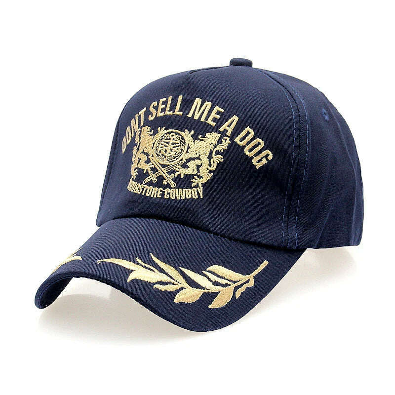 K43 New Trendy Men&#39;s Baseball Cap Golden Wheat Ear Leisure Sun Hat Outdoor Casual Embroidered Caps Black Sport Hats - KIMLUD