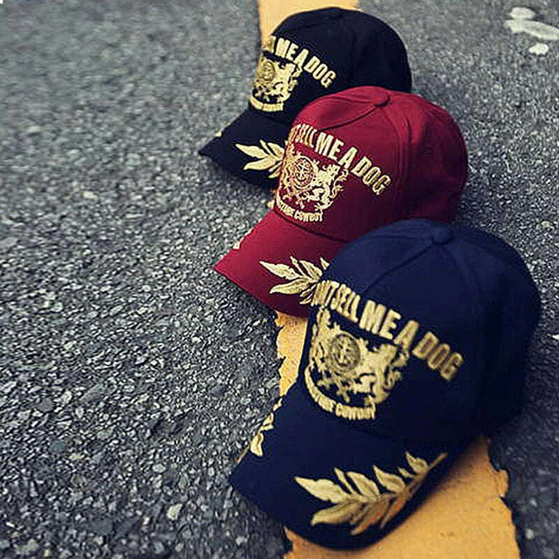 K43 New Trendy Men&#39;s Baseball Cap Golden Wheat Ear Leisure Sun Hat Outdoor Casual Embroidered Caps Black Sport Hats - KIMLUD