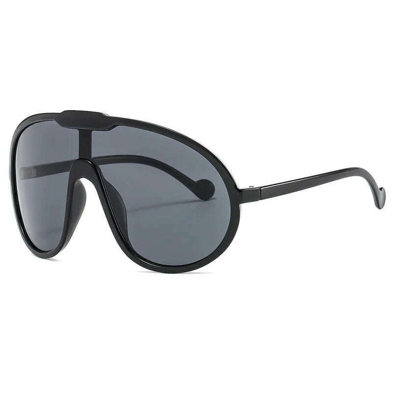 KIMLUD, KAMMPT Oversized Wind Goggle Women Fashion Monoblock Outdoor Sunglasses New Trendy Brand Design UV400 Protection Shades Eyewear, black-black / as picture shows, KIMLUD Women's Clothes