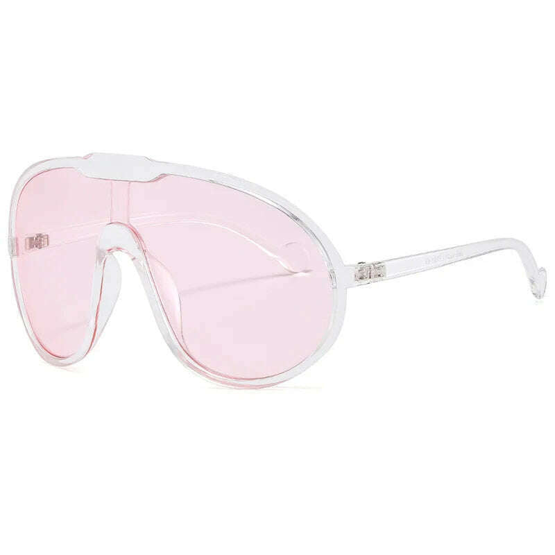 KIMLUD, KAMMPT Oversized Wind Goggle Women Fashion Monoblock Outdoor Sunglasses New Trendy Brand Design UV400 Protection Shades Eyewear, transparent-pink / as picture shows, KIMLUD Women's Clothes