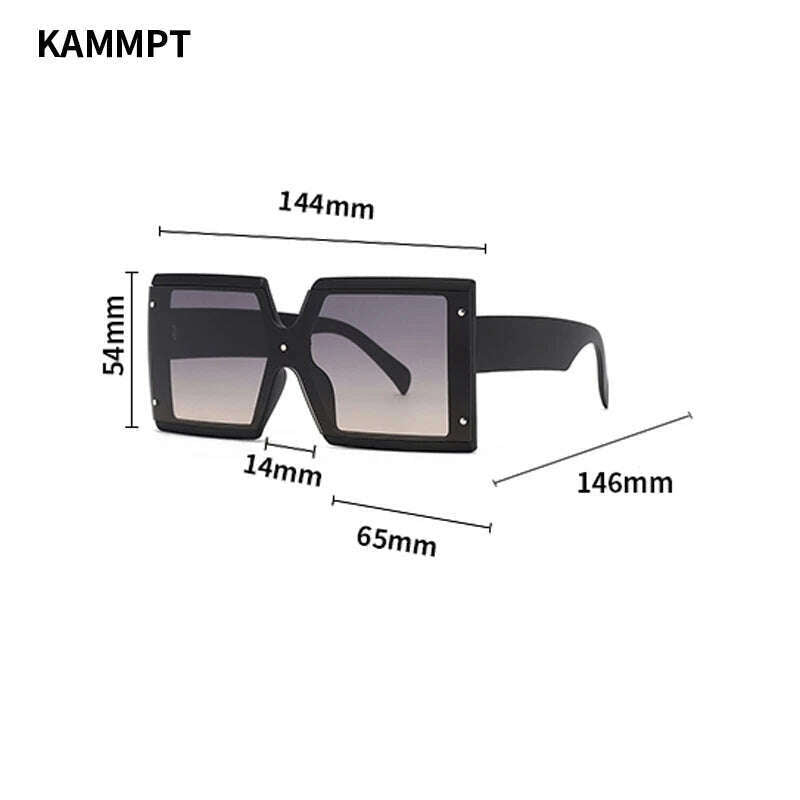 KIMLUD, KAMMPT Square Oversized One-pieces Sunglasses Men Women Trendy Gradient Goggle Eyewear Fashion Luxury Brand Design Sun Glasses, KIMLUD Womens Clothes