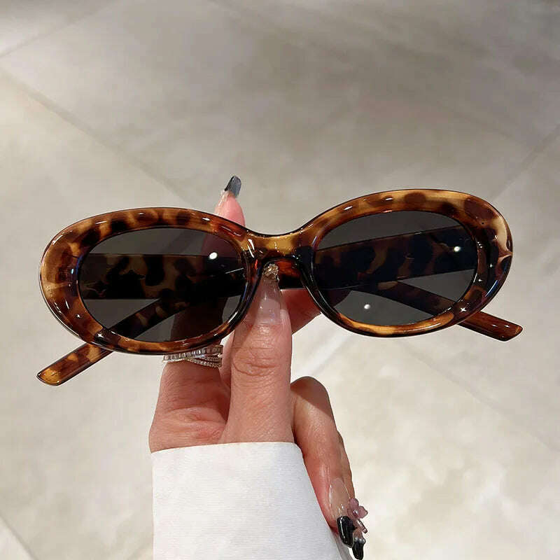 KAMMPT Vintage Oval Sunglasses Women Fashion Ins New Trendy Candy Color Shades Eyewear Luxury Brand Deisgn UV400 Sun Glasses - KIMLUD