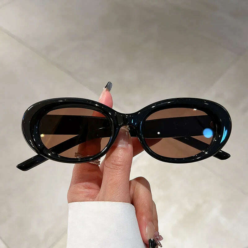 KAMMPT Vintage Oval Sunglasses Women Fashion Ins New Trendy Candy Color Shades Eyewear Luxury Brand Deisgn UV400 Sun Glasses - KIMLUD