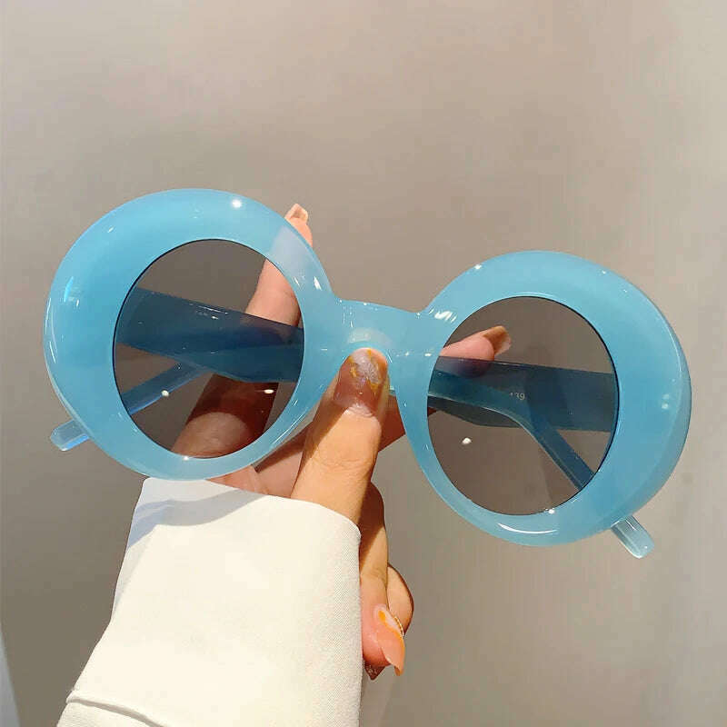 KAMMPT Vintage Round Sunglasses Women 2023 New Fashion Candy Color Outdoor Beach Shades Trendy Ins Brand Designer UV400 Eyewear - KIMLUD