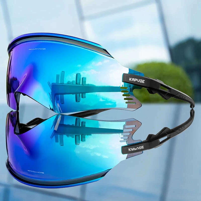 KIMLUD, Kapvoe Cycling Sunglasses UV400 Men Bike Sunglasses MTB Eyewear Outdoor Sport Goggles Bike Glasses Oculos De Ciclismo, 01 Matte Black / 1lens, KIMLUD APPAREL - Womens Clothes