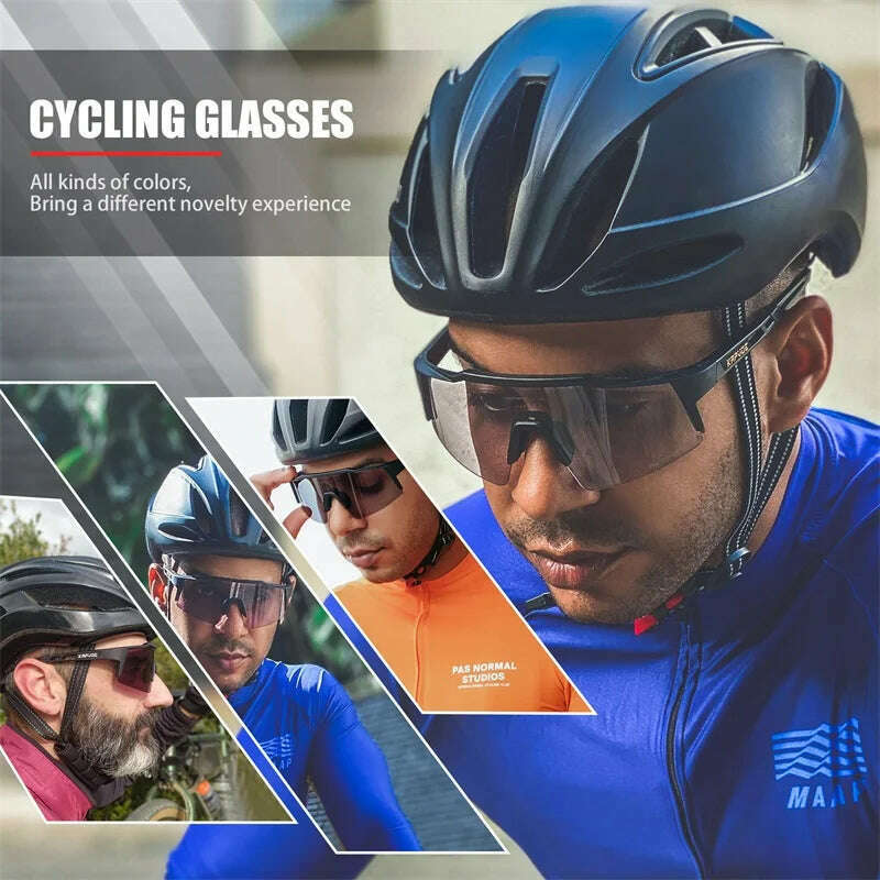 Kapvoe Photochromic Cycling Sunglasses for Men Glasses Fashion Mountain Bicycle Road Speed Cool Goggles Eyewear Sports MTB Bike - KIMLUD