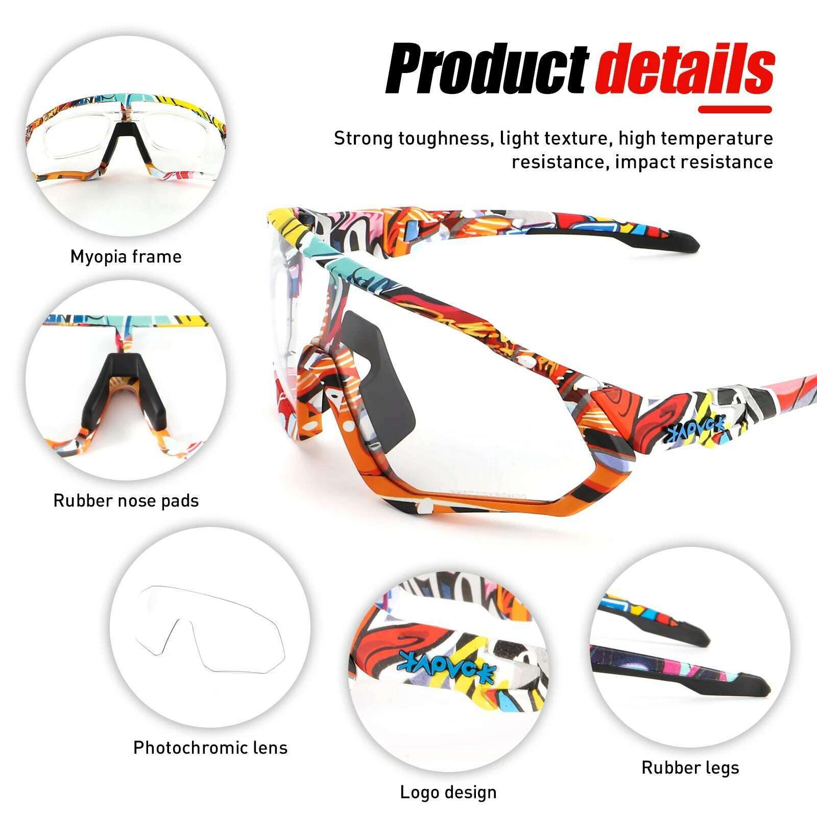 KIMLUD, Kapvoe Photochromic Cycling Sunglasses Men Women Road Mtb Mountain Bike Bicycle Glasses Cycling Glasses Sport running Eyewear, KIMLUD Womens Clothes