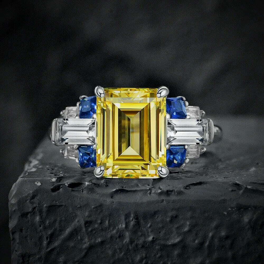 KIMLUD, Karachis 925 Sterling Silver 4CT Sapphire Emerald Paraiba Tourmaline Citrine Ruby Gemstone Wedding Party Ring Women Jewelry, 5 / R0380-3, KIMLUD APPAREL - Womens Clothes
