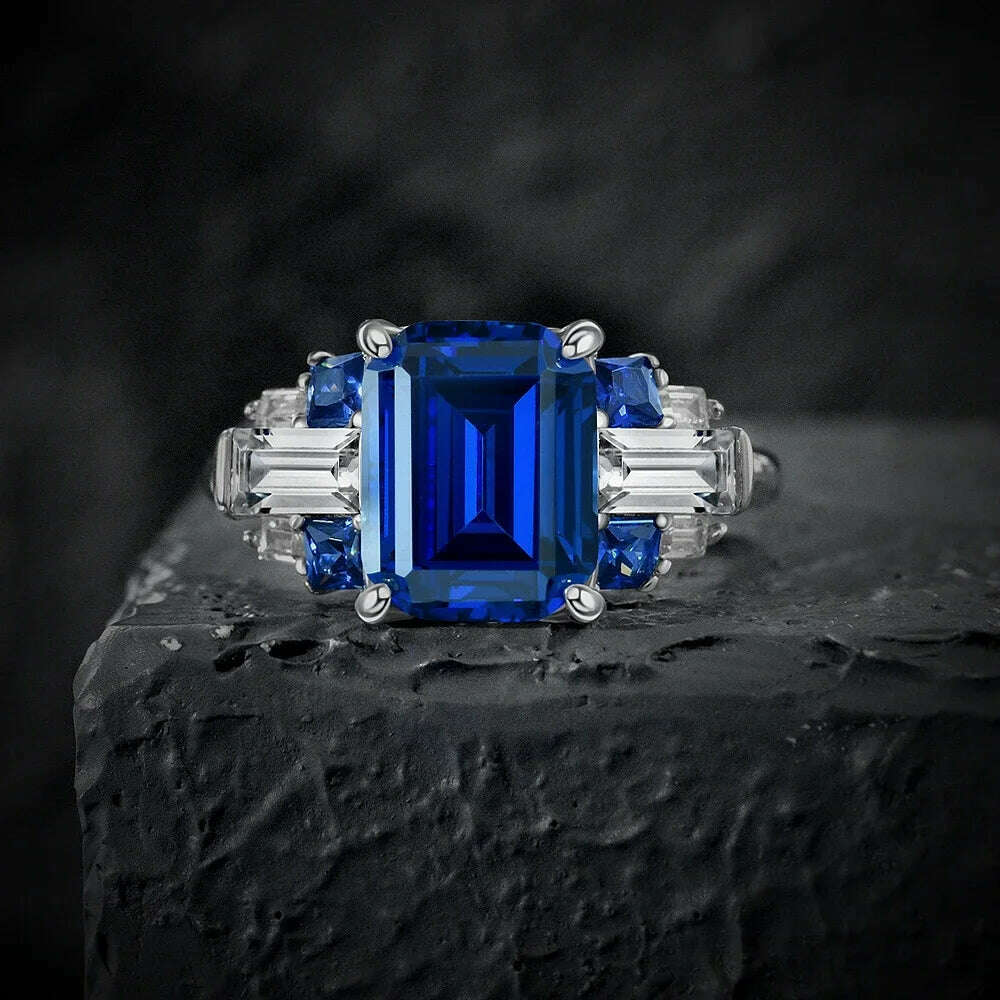KIMLUD, Karachis 925 Sterling Silver 4CT Sapphire Emerald Paraiba Tourmaline Citrine Ruby Gemstone Wedding Party Ring Women Jewelry, 5 / R0380-4, KIMLUD APPAREL - Womens Clothes