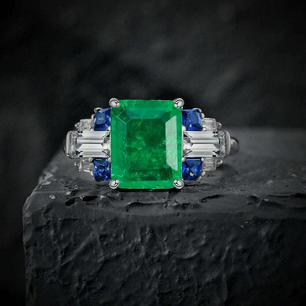 KIMLUD, Karachis 925 Sterling Silver 4CT Sapphire Emerald Paraiba Tourmaline Citrine Ruby Gemstone Wedding Party Ring Women Jewelry, 5 / R0380-5, KIMLUD APPAREL - Womens Clothes